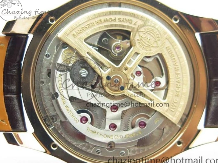 MIROTIME 0409 Compact Portugieser Perpetual Calendar IW503302 RG V9F 1:1 Best Edition White Dial on Brown Leather Strap A 7113